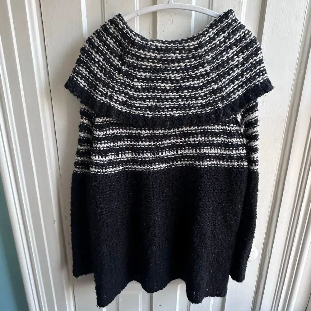 Free People Engineer Stripe Cowl Neck Sweater